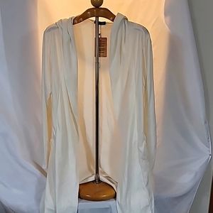 Mens Cardigan Long Open Front Draped Lightweight Hooded cover up with Pockets